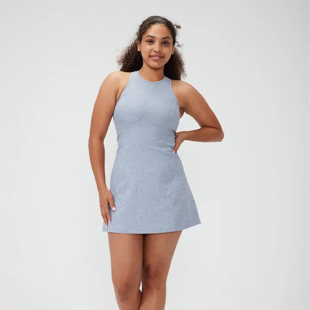OUTDOOR VOICES ATHENA DRESS LIGHT GREY XS